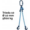 Reťazový záves, oko-2 hák, skracovač, Nosnosť 5600/4000 kg, G10-10, Certifikát 5600 / 4000 kg 7 m Modrá