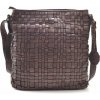 Malá kožená crossbody kabelka Noelia Bolger s ručne prepletaným povrchom -hnedá 2013