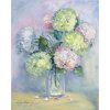 Pastelové hortenzie- Ester Ksenzsighová,,originálny,ručne maľovaný obraz S (do veľkosti 45x45cm) Viac farieb