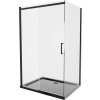 MEXEN/S - Omega sprchovací kút 100x90, transparent, čierna + čierna vanička so sifónom 825-100-090-70-00-4070B