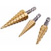 Vrtáky stupňovité, sada 3ks, ø3-12/1mm, ø4-12/2mm, ø4-20/2mm, EXTOL CRAFT 20089