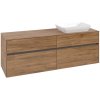 VILLEROY & BOCH Collaro závesná skrinka pod umývadlo na dosku (umývadlo vpravo), 4 zásuvky, 1600 x 500 x 548 mm, Oak Kansas, C12200RH
