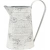Clayre & Eef Biely antik plechový dekoratívny džbán Flower Market - 16*12*22 cm - Clayre & Eef