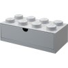 LEGO® stolové box 8 so zásuvkou 31,6 x 15,8 x 11,3 cm sivá