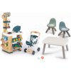 Set obchod s posedením Market Smoby s elektronickým skenerom a stolík s 2 stoličkami KidChair