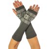 Snow flake pletené návleky na ruky s kamienkami šedá