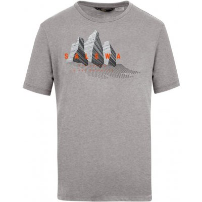 Salewa pánske tričko Lines Graphic Dry T-Shirt šedé oranžové
