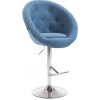 Barová stolička London V2 látka chróm, modrá