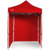 Nožnicový Párty stan 2x2m Oceľový Standard - 4ks plné bočnice Farba: Červená