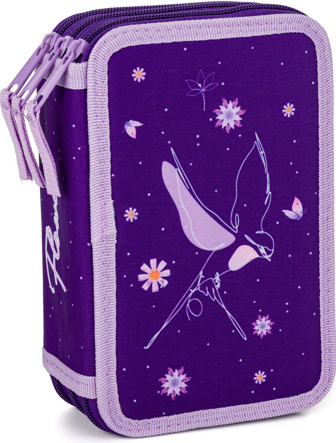 Oxybag trojposchodový flowers fialová