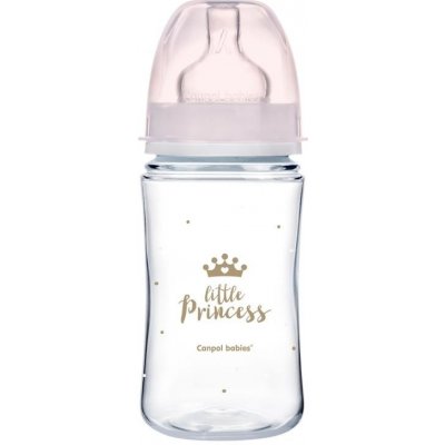 CANPOL BABIES Fľaša so širokým hrdlom Royal Baby 240 ml ružová 35-234_PIN