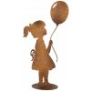 Clayre & Eef Hrdzavá kovová dekorácia dievča s balónikom - 23*11*46 cm - Clayre & Eef