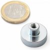 Neodymový magnetický úchyt so stopkou kruh Ø 20 v. 6/13 mm, závit M4, sila 16 kg