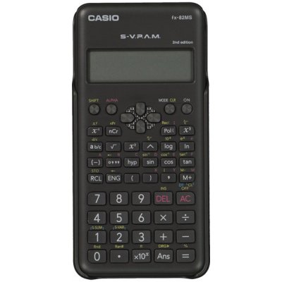 Casio kalkulačka FX 82 MS 2E, čierna, školská, s dvojriadkovým displejom (FX 82 MS 2E)