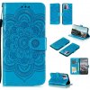 Peňaženkové kožené puzdro MANDALA na Xiaomi Redmi Note 10 5G - Modrá
