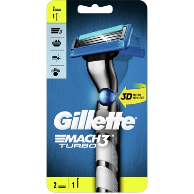 Gillette Mach3 Turbo 3D + 2 ks hlavic