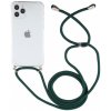 AppleKing transparentný kryt so šnúrkou na iPhone 12 / 12 Pro - tmavozelený - možnosť vrátiť tovar ZADARMO do 30tich dní