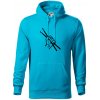 Paličky ruka - Mikina pánska Cape s kapucňou - 3XL ( Svetlý tyrkys )