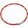 Svietiaci obojok červený Visio Light USB 70cm