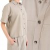 DÁMSKA KOŠEĽA S KRÁTKÝM RUKÁVOM MORAJ ĽANOVÁ VOĽNÁ PLUS SIZE BEŽOVÁ XXL