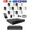 Amiko IP 7 kamerový set so switchom, 4K Ultra HD 8Mpix, Ai, Dl, Tube (1801K7V2) (Amiko)
