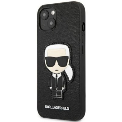 Púzdro Karl Lagerfeld iPhone 13 Mini Saffiano Ikonik Karl`s čierne