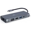 GEMBIRD 7v1 Dokovacia stanica, USB Type C/USB, USB Type C, HDMI, VGA, mSD/SD, Jack, RJ45 (A-CM-COMBO7-01)