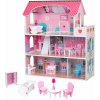 Pepita 3-poschodový drevený bábkový domček s moderným príslušenstvom - ružová Pepita