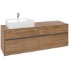 VILLEROY & BOCH Collaro závesná skrinka pod umývadlo na dosku (umývadlo vľavo), 4 zásuvky, 1600 x 500 x 548 mm, Oak Kansas, C13500RH
