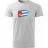 Kuba vlajka - Tričko extra veľké (5-8XL) - 5XL ( Svetlosivý melír )