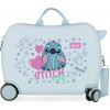 Detský cestovný ABS kufor a odrážadlo Disney Stitch Hearts 38 L - svetlomodrý