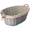 ČistéDrevo Prútený kôš na bielizeň obšitý MIA I - šedý
