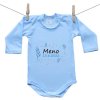 Boodyy Modré body s dlhým rukávom S menom dieťatka a dátumom (Chlapec) 86 (12-18 mesiacov)