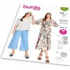 Strih Burda 5741 - Šaty s volánmi, naberané šaty, boho šaty, blúzka