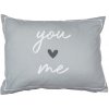 Mars & More Šedivý bavlna vankúš You and Me 35x14x45