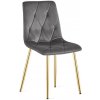 Jedálenská stolička LIBRA zamatová, tmavosivá / zlaté nohy