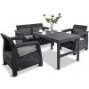 Súprava záhradného nábytku Corfu Lyon Duo 4+1 v grafitovej farbe