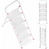 Skladací rebrík, 4-stupňový, biely | HIGHER