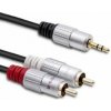 Qoltec 2x RCA / Mini Jack 3.5mm | 3m | čierny