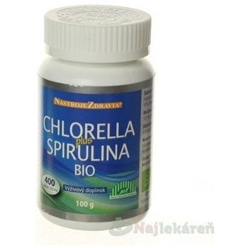 Nástoje zdraví Chlorella Plus Spirulina Bio 400 tabliet