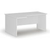 Rohový kancelársky písací stôl PRIMO WHITE, 160x120 cm, ľavý, biela