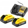 DeWALT Sada Nabíjačka Slim XR Li-Ion 10,8V, 14,4V a 18V + 2x5,0Ah POWERSTACK akumulátor DCB1104H2