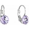 Náušnice bižutérie so Swarovski kryštálmi fialové okrúhle 51031.3 violet