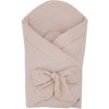 EKO Zavinovačka mušelínová s kokosovou vyberateľnou vložkou a mašľou Powder pink 75x75 cm