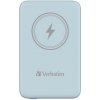 Verbatim, power banka s bezdrátovým nabíjením, 5V, nabíjení telefonu, 32247, 10 000mAh, magnetické připevnění, modrá
