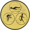 Triatlon: Emblém - Nálepka na trofej Ø 25mm zlatá