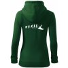 Evolúcia kajak - Mikina dámska trendy zipper s kapucňou - M ( Fľaškovozelená )