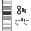CERANO - Kúpeľňový radiátorový set Fulgiduson - ústredné vykurovanie - bočné pripojenie - 765W - čierna matná - 1800x530 mm CER-663364