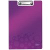 Písacia podložka so zakrývacou doskou Leitz WOW, A4, purpurová (10 ks)