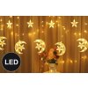 KIK KX5247 Svetelný záves hviezdy mesiac 138 LED 2,5 m teplá biela